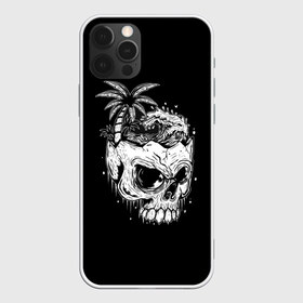 Чехол для iPhone 12 Pro Max с принтом Череп в Новосибирске, Силикон |  | skull | вода | волны | кость | море | пальмы | птицы | скелет | череп