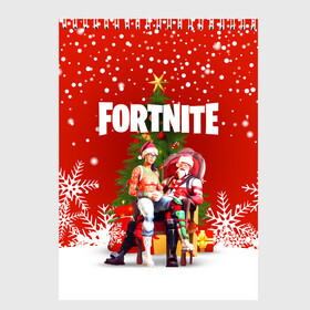 Скетчбук с принтом FORTNITE НОВОГОДНИЙ в Новосибирске, 100% бумага
 | 48 листов, плотность листов — 100 г/м2, плотность картонной обложки — 250 г/м2. Листы скреплены сверху удобной пружинной спиралью | Тематика изображения на принте: 2020 | christmas | fortnite | fortnite 2 | fortnite x | marshmello | new year | ninja | santa | маршмелло | ниндзя | новогодний | новый год | санта | фортнайт | фортнайт 2 | фортнайт глава 2