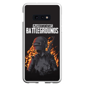 Чехол для Samsung S10E с принтом PUBG снаряжение в Новосибирске, Силикон | Область печати: задняя сторона чехла, без боковых панелей | playground unknownbattleground