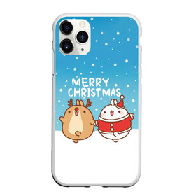 Чехол для iPhone 11 Pro Max матовый с принтом Molang Merry Christmas в Новосибирске, Силикон |  | chicken | christmas | deer | korea | molang | newyear | piupiu | rabbit | smow | snowflakes | winter | год | зима | корея | кролик | моланг | новый | олень | пиу | рождество | снег | снежинка