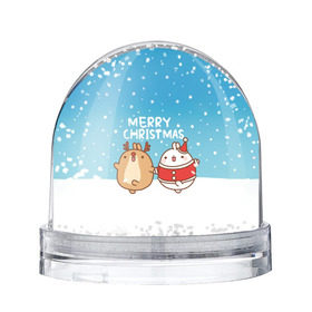 Снежный шар с принтом Molang. Merry Christmas в Новосибирске, Пластик | Изображение внутри шара печатается на глянцевой фотобумаге с двух сторон | chicken | christmas | deer | korea | molang | newyear | piupiu | rabbit | smow | snowflakes | winter | год | зима | корея | кролик | моланг | новый | олень | пиу | рождество | снег | снежинка