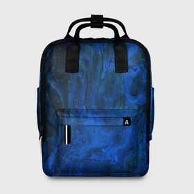Женский рюкзак 3D с принтом BLUE GLOSS в Новосибирске, 100% полиэстер | лямки с регулируемой длиной, сверху ручки, чтобы рюкзак нести как сумку. Основное отделение закрывается на молнию, как и внешний карман. Внутри два дополнительных кармана, один из которых закрывается на молнию. По бокам два дополнительных кармашка, куда поместится маленькая бутылочка
 | abstraction | blue | cosmos | gloss | kosmos | neon | trend | абстракция | акрил | акриловые | блеск | кислотный | космос | краски | синий