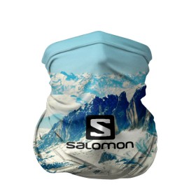 Бандана-труба 3D с принтом SALOMON в Новосибирске, 100% полиэстер, ткань с особыми свойствами — Activecool | плотность 150‒180 г/м2; хорошо тянется, но сохраняет форму | Тематика изображения на принте: salomon | горы | снег | спорт