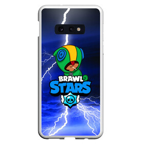 Чехол для Samsung S10E с принтом BRAWL STARS LEON STORM в Новосибирске, Силикон | Область печати: задняя сторона чехла, без боковых панелей | 2020 | android | brawl stars | crow | games | leon | mobile game | stars | бравл старс | ворон | игры | леон | мобильные игры