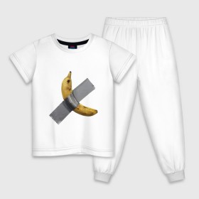Детская пижама хлопок с принтом Банан за 120 тысяч долларов в Новосибирске, 100% хлопок |  брюки и футболка прямого кроя, без карманов, на брюках мягкая резинка на поясе и по низу штанин
 | art basel | banan | mem | memas | meme | мем | мемас | мемчик