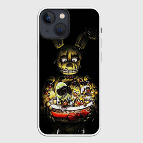 Чехол для iPhone 13 mini с принтом Five Nights At Freddys в Новосибирске,  |  | five nights at freddys | foxy | freddy | аниматроники | игра | компьютерная игра | робот | фокси | фредди | чика