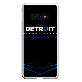 Чехол для Samsung S10E с принтом DETROIT BECOME HUMAN в Новосибирске, Силикон | Область печати: задняя сторона чехла, без боковых панелей | action | ai | android | detroit become human | андроиды | детектив | детройт | детройт: стать человеком | игра | интерактивное кино | коннор | логотип | роботы | фирменный стиль | экшн