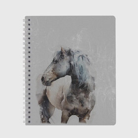 Тетрадь с принтом лошадь в Новосибирске, 100% бумага | 48 листов, плотность листов — 60 г/м2, плотность картонной обложки — 250 г/м2. Листы скреплены сбоку удобной пружинной спиралью. Уголки страниц и обложки скругленные. Цвет линий — светло-серый
 | животные | конный спорт | конь | лошадь | наездник | спорт