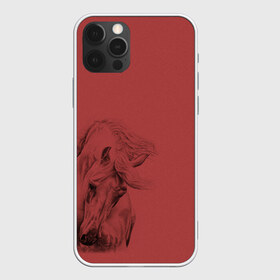 Чехол для iPhone 12 Pro Max с принтом конь на красном фоне в Новосибирске, Силикон |  | Тематика изображения на принте: животные | конный спорт | конь | лошадь | наездник | спорт