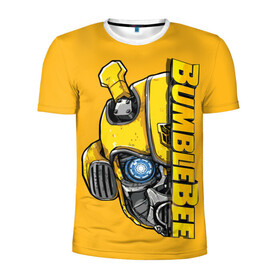 Мужская футболка 3D спортивная с принтом Transformers Bumblebee в Новосибирске, 100% полиэстер с улучшенными характеристиками | приталенный силуэт, круглая горловина, широкие плечи, сужается к линии бедра | bumblebee | transformers | автоботы | бамблби | мегатрон | оптимус прайм | роботы | трансформеры