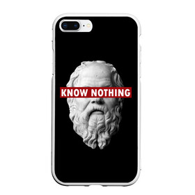 Чехол для iPhone 7Plus/8 Plus матовый с принтом Ничего Не Знаю в Новосибирске, Силикон | Область печати: задняя сторона чехла, без боковых панелей | supreme | греция | картинка | прикол | прикольна | сократ | статуя | супреме | суприм | суприме | философ | философия