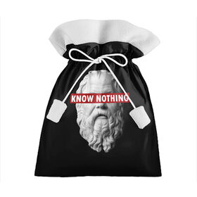 Подарочный 3D мешок с принтом Ничего Не Знаю в Новосибирске, 100% полиэстер | Размер: 29*39 см | supreme | греция | картинка | прикол | прикольна | сократ | статуя | супреме | суприм | суприме | философ | философия