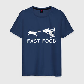 Мужская футболка хлопок с принтом Fast food (белый) в Новосибирске, 100% хлопок | прямой крой, круглый вырез горловины, длина до линии бедер, слегка спущенное плечо. | 