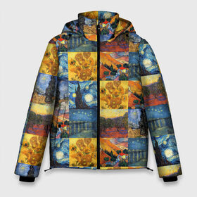 Мужская зимняя куртка 3D с принтом Картины Ван Гога в Новосибирске, верх — 100% полиэстер; подкладка — 100% полиэстер; утеплитель — 100% полиэстер | длина ниже бедра, свободный силуэт Оверсайз. Есть воротник-стойка, отстегивающийся капюшон и ветрозащитная планка. 

Боковые карманы с листочкой на кнопках и внутренний карман на молнии. | i cant hear the haters | van gogh | ван гог | ван гоги | звездная ночь | ирисы | картины ван гог | картины ван гога | пшеничное поле с кипарисами | солнечный лучик | художник