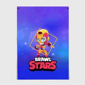 Постер с принтом Brawl Stars. Max в Новосибирске, 100% бумага
 | бумага, плотность 150 мг. Матовая, но за счет высокого коэффициента гладкости имеет небольшой блеск и дает на свету блики, но в отличии от глянцевой бумаги не покрыта лаком | Тематика изображения на принте: bo | brawl | brock | bull | colt | dynamike | elprimo | jessie | leon | moba | nita | shelly | stars | бо | брок | булл | джесси | динамайк | кольт | леон | нита | шелли | эльпримо