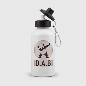 Бутылка спортивная с принтом DAB Panda в Новосибирске, металл | емкость — 500 мл, в комплекте две пластиковые крышки и карабин для крепления | Тематика изображения на принте: best | dab | dabbig | dance | freedom | hip hop | music | panda | rap | даб | даббинг | животные | крутой | лучший | медведь | музыка | панда | рэп | рэпер | свобода | танец | хип хоп
