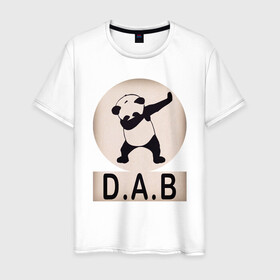 Мужская футболка хлопок с принтом DAB Panda в Новосибирске, 100% хлопок | прямой крой, круглый вырез горловины, длина до линии бедер, слегка спущенное плечо. | best | dab | dabbig | dance | freedom | hip hop | music | panda | rap | даб | даббинг | животные | крутой | лучший | медведь | музыка | панда | рэп | рэпер | свобода | танец | хип хоп