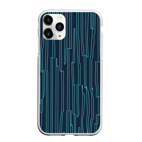 Чехол для iPhone 11 Pro Max матовый с принтом Стильный узор в Новосибирске, Силикон |  | абстрактное | голубое | полоса | полосы | синее | узор | узоры | чёрное | эфемерное