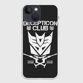 Чехол для iPhone 13 mini с принтом Трансформеры Deceticon в Новосибирске,  |  | bumblebee | transformers | автоботы | бамблби | мегатрон | оптимус прайм | роботы | трансформеры