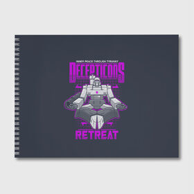 Альбом для рисования с принтом Трансформеры Decepticons в Новосибирске, 100% бумага
 | матовая бумага, плотность 200 мг. | bumblebee | transformers | автоботы | бамблби | мегатрон | оптимус прайм | роботы | трансформеры