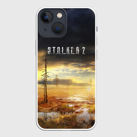 Чехол для iPhone 13 mini с принтом STALKER 2 в Новосибирске,  |  | s.t.a.l.k.e.r. | stalker | арт | зона | зона отчуждения | игра | мутант | пейзаж | припять | радиация | радиоктивный фон | сталкер | чернобыль