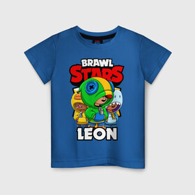 Детская футболка хлопок с принтом BRAWL STARS LEON в Новосибирске, 100% хлопок | круглый вырез горловины, полуприлегающий силуэт, длина до линии бедер | brawl stars | brawl stars leon | brawler | leon | sally | shark | акула | бравл старз | бравлер | леон | салли