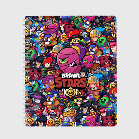 Тетрадь с принтом BRAWL STARS TARA в Новосибирске, 100% бумага | 48 листов, плотность листов — 60 г/м2, плотность картонной обложки — 250 г/м2. Листы скреплены сбоку удобной пружинной спиралью. Уголки страниц и обложки скругленные. Цвет линий — светло-серый
 | bibi | brawl stars | brock | bull | crow | dinomike | el primo | leon | mobile game | nita | poko | ricochet | stars | tara | бравл старс | ворон | леон | мобильные игры