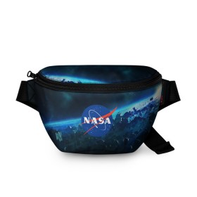 Поясная сумка 3D с принтом NASA в Новосибирске, 100% полиэстер | плотная ткань, ремень с регулируемой длиной, внутри несколько карманов для мелочей, основное отделение и карман с обратной стороны сумки застегиваются на молнию | galaxy | nasa | nebula | space | star | абстракция | вселенная | галактика | звезда | звезды | космический | наса | планеты