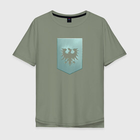 Мужская футболка хлопок Oversize с принтом GALLENTE в Новосибирске, 100% хлопок | свободный крой, круглый ворот, “спинка” длиннее передней части | eve | eve online | gallente | галленте | игры | эмблема
