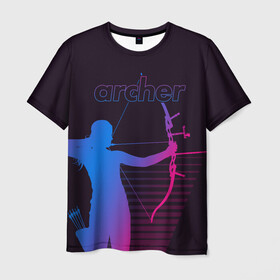 Мужская футболка 3D с принтом Archer в Новосибирске, 100% полиэфир | прямой крой, круглый вырез горловины, длина до линии бедер | archer | archery | bow | bow hunter | bowhunter | лук | лучник | стрельба из лука