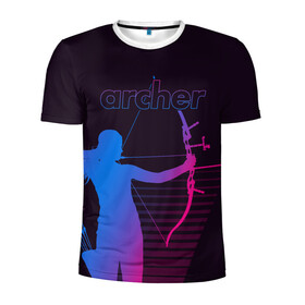 Мужская футболка 3D спортивная с принтом Archer в Новосибирске, 100% полиэстер с улучшенными характеристиками | приталенный силуэт, круглая горловина, широкие плечи, сужается к линии бедра | archer | archery | bow | bow hunter | bowhunter | лук | лучник | стрельба из лука