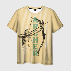 Мужская футболка 3D с принтом Archer в Новосибирске, 100% полиэфир | прямой крой, круглый вырез горловины, длина до линии бедер | Тематика изображения на принте: archer | archery | bow | bow hunter | bowhunter | лук | лучник | стрельба из лука