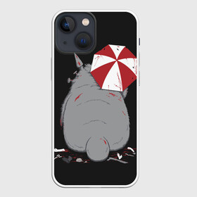 Чехол для iPhone 13 mini с принтом Тоторо и Umbrella Corp. в Новосибирске,  |  | anime | hayao miyazaki | japanese | meme | miyazaki | piano | studio ghibli | tokyo | totoro | гибли | котобус | мой | сосед | сусуватари | тонари | тоторо | хаяо миядзаки