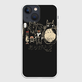 Чехол для iPhone 13 mini с принтом My Neighbor Totoro группа на черном в Новосибирске,  |  | anime | hayao miyazaki | japanese | meme | miyazaki | piano | studio ghibli | tokyo | totoro | гибли | котобус | мой | сосед | сусуватари | тонари | тоторо | хаяо миядзаки