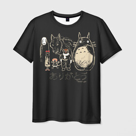 Мужская футболка 3D с принтом My Neighbor Totoro группа на черном в Новосибирске, 100% полиэфир | прямой крой, круглый вырез горловины, длина до линии бедер | anime | hayao miyazaki | japanese | meme | miyazaki | piano | studio ghibli | tokyo | totoro | гибли | котобус | мой | сосед | сусуватари | тонари | тоторо | хаяо миядзаки