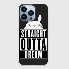 Чехол для iPhone 13 Pro с принтом Тоторо Straight outta dream в Новосибирске,  |  | anime | hayao miyazaki | japanese | meme | miyazaki | piano | studio ghibli | tokyo | totoro | гибли | котобус | мой | сосед | сусуватари | тонари | тоторо | хаяо миядзаки