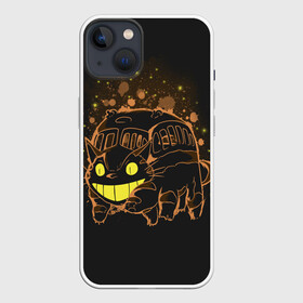 Чехол для iPhone 13 с принтом My Neighbor Totoro оранжевый кот в Новосибирске,  |  | anime | hayao miyazaki | japanese | meme | miyazaki | piano | studio ghibli | tokyo | totoro | гибли | котобус | мой | сосед | сусуватари | тонари | тоторо | хаяо миядзаки