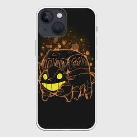 Чехол для iPhone 13 mini с принтом My Neighbor Totoro оранжевый кот в Новосибирске,  |  | anime | hayao miyazaki | japanese | meme | miyazaki | piano | studio ghibli | tokyo | totoro | гибли | котобус | мой | сосед | сусуватари | тонари | тоторо | хаяо миядзаки