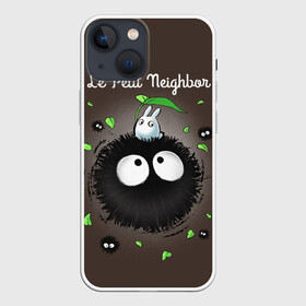 Чехол для iPhone 13 mini с принтом My Neighbor Totoro кролик на микробе в Новосибирске,  |  | anime | hayao miyazaki | japanese | meme | miyazaki | piano | studio ghibli | tokyo | totoro | гибли | котобус | мой | сосед | сусуватари | тонари | тоторо | хаяо миядзаки