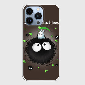 Чехол для iPhone 13 Pro с принтом My Neighbor Totoro кролик на микробе в Новосибирске,  |  | anime | hayao miyazaki | japanese | meme | miyazaki | piano | studio ghibli | tokyo | totoro | гибли | котобус | мой | сосед | сусуватари | тонари | тоторо | хаяо миядзаки