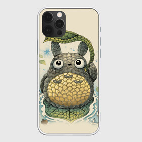 Чехол для iPhone 12 Pro с принтом My Neighbor Totoro заяц с чешуей в Новосибирске, силикон | область печати: задняя сторона чехла, без боковых панелей | Тематика изображения на принте: anime | hayao miyazaki | japanese | meme | miyazaki | piano | studio ghibli | tokyo | totoro | гибли | котобус | мой | сосед | сусуватари | тонари | тоторо | хаяо миядзаки