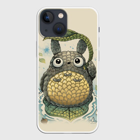 Чехол для iPhone 13 mini с принтом My Neighbor Totoro заяц с чешуей в Новосибирске,  |  | Тематика изображения на принте: anime | hayao miyazaki | japanese | meme | miyazaki | piano | studio ghibli | tokyo | totoro | гибли | котобус | мой | сосед | сусуватари | тонари | тоторо | хаяо миядзаки