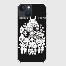 Чехол для iPhone 13 mini с принтом Мой сосед Тоторо Studio Ghibli в Новосибирске,  |  | anime | hayao miyazaki | japanese | meme | miyazaki | piano | studio ghibli | tokyo | totoro | гибли | котобус | мой | сосед | сусуватари | тонари | тоторо | хаяо миядзаки