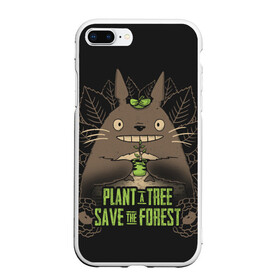 Чехол для iPhone 7Plus/8 Plus матовый с принтом Plant a tree Save the forest в Новосибирске, Силикон | Область печати: задняя сторона чехла, без боковых панелей | anime | hayao miyazaki | japanese | meme | miyazaki | piano | studio ghibli | tokyo | totoro | гибли | котобус | мой | сосед | сусуватари | тонари | тоторо | хаяо миядзаки