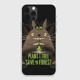 Чехол для iPhone 12 Pro с принтом Plant a tree Save the forest в Новосибирске, силикон | область печати: задняя сторона чехла, без боковых панелей | Тематика изображения на принте: anime | hayao miyazaki | japanese | meme | miyazaki | piano | studio ghibli | tokyo | totoro | гибли | котобус | мой | сосед | сусуватари | тонари | тоторо | хаяо миядзаки