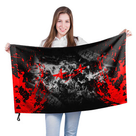 Флаг 3D с принтом АлисА в Новосибирске, 100% полиэстер | плотность ткани — 95 г/м2, размер — 67 х 109 см. Принт наносится с одной стороны | alisa | rock | ussr | алиса | алиса группа | константин кинчев | рок | ссср