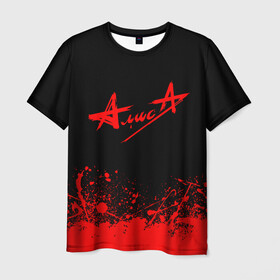 Мужская футболка 3D с принтом АлисА в Новосибирске, 100% полиэфир | прямой крой, круглый вырез горловины, длина до линии бедер | alisa | rock | ussr | алиса | алиса группа | константин кинчев | рок | ссср