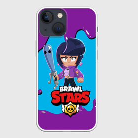 Чехол для iPhone 13 mini с принтом BRAWL STARS BIBI. в Новосибирске,  |  | bib | brawl stars | bull | colt | crow | leon | leon shark | moba | sally leon | shark | акула | берли | биби | бравл старс | ворон | жанр | игра | кольт | леон | леон акула | нита | спайк | шелли