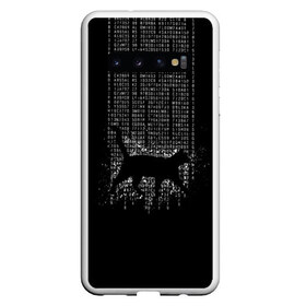 Чехол для Samsung Galaxy S10 с принтом Matrix cat в Новосибирске, Силикон | Область печати: задняя сторона чехла, без боковых панелей | matrix | андерсон | всемогущий | дежавю | киану | код | кот | матрица | поверь | ривз | себя | томас