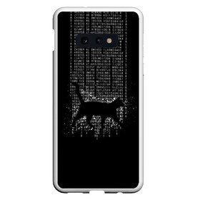 Чехол для Samsung S10E с принтом Matrix cat в Новосибирске, Силикон | Область печати: задняя сторона чехла, без боковых панелей | matrix | андерсон | всемогущий | дежавю | киану | код | кот | матрица | поверь | ривз | себя | томас